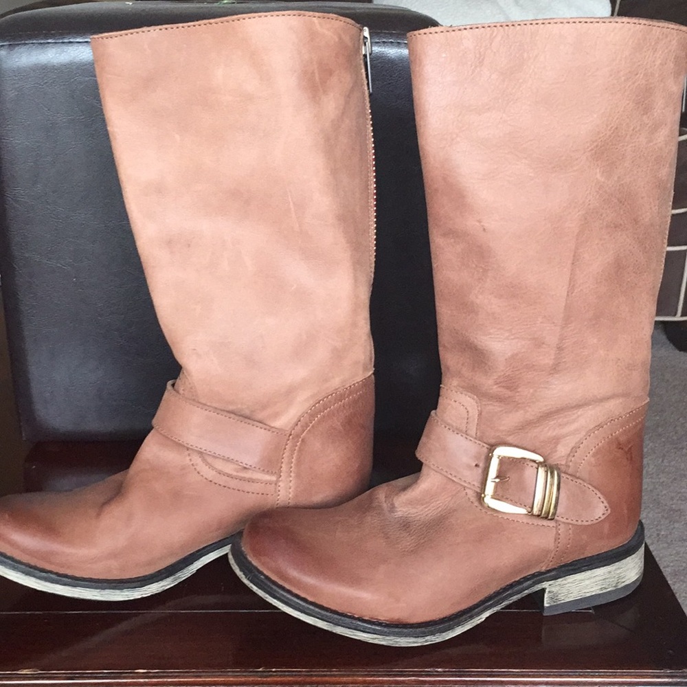 Steve Madden Brown Leather Mid Calf Boot